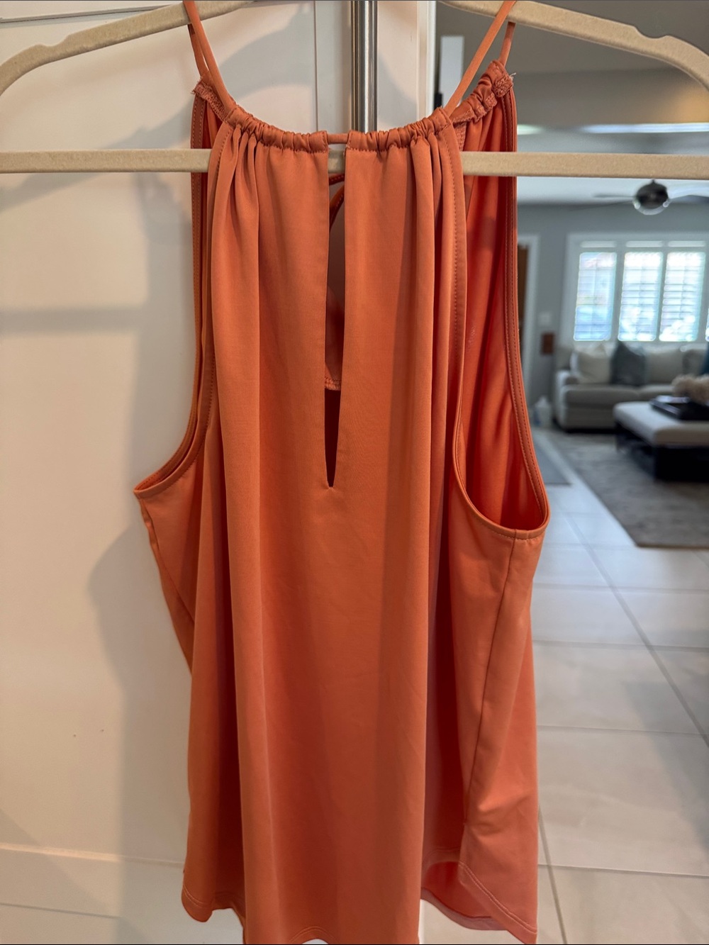 Veronica Beard Women’s Sleeveless Keyhole Tank Top - Coral Orange